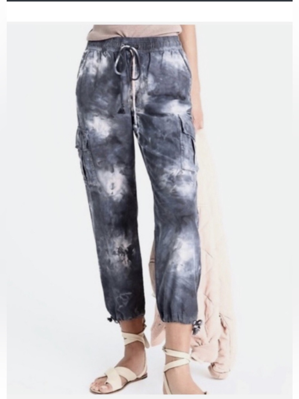 Anthropologie Tie-Dye Drawstring Cargo Joggers